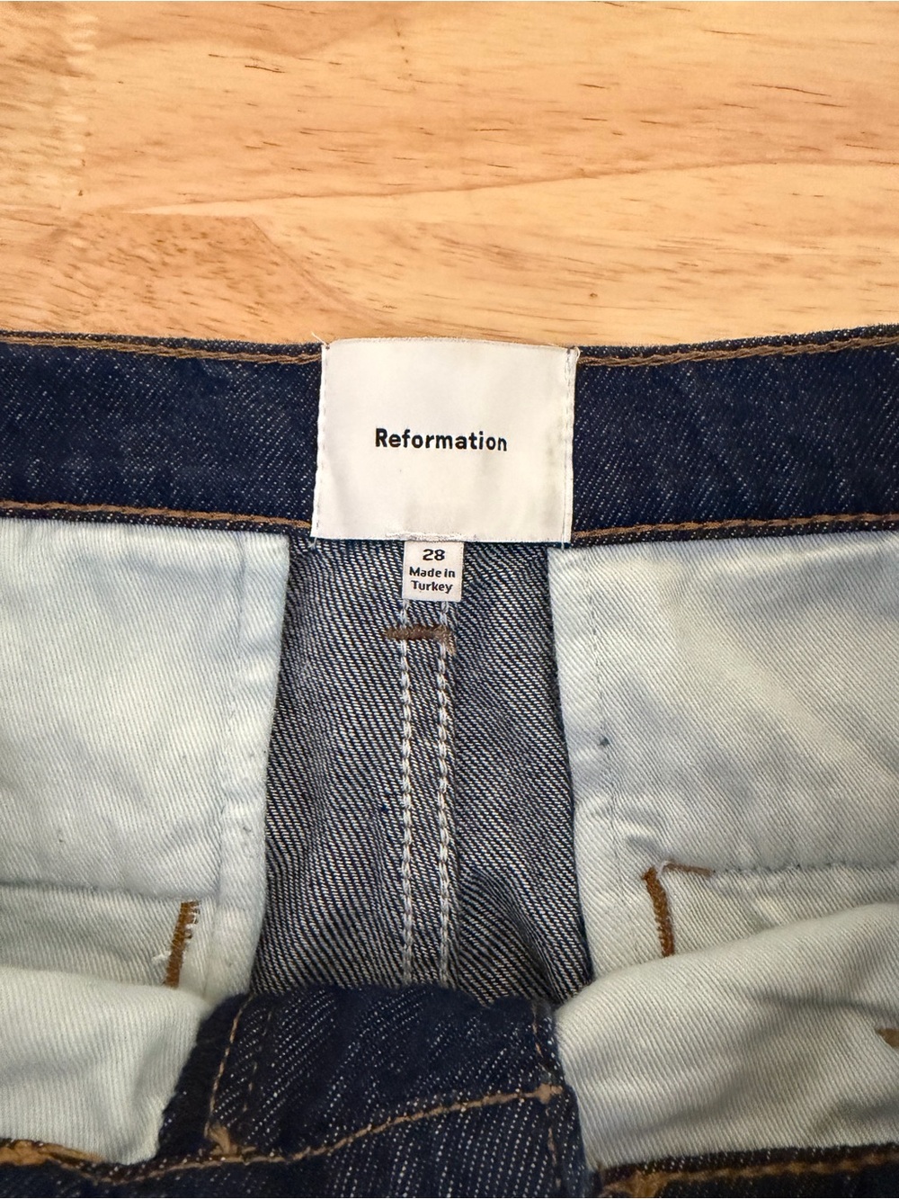 Reformation Elio low rise Wide Leg Dark Blue Jeans for Women - Picture 5 of 5
